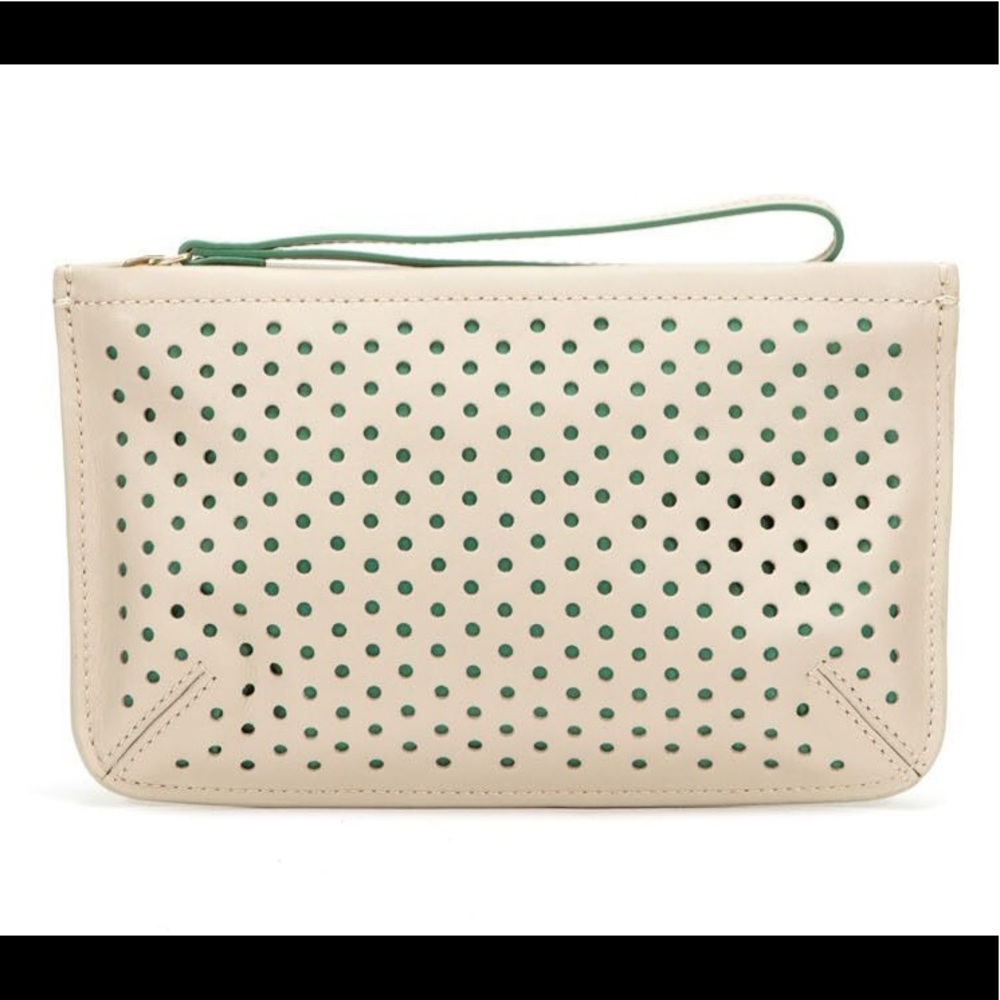 Elorie at Gilt beige perforated zip pouch